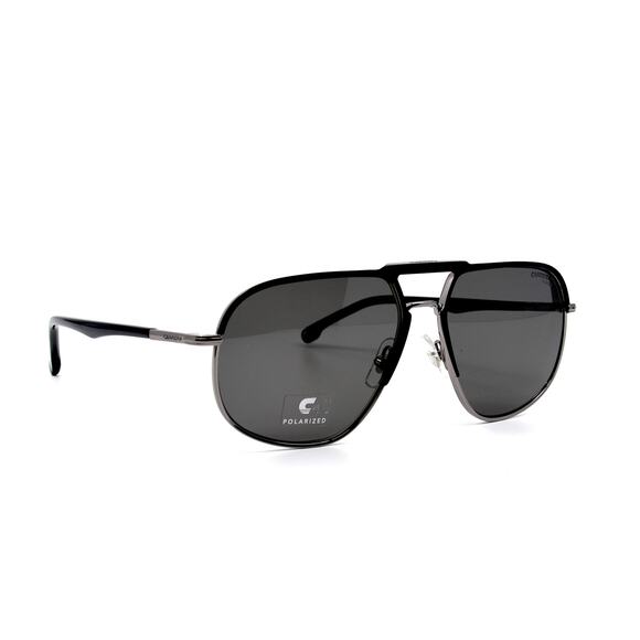 NEW CARRERA 318/S BLACK GREY POLARIZED AVIATOR AUTHENTIC SUNGLASSES - Picture 1 of 10